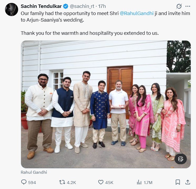 sachin tendulkar post